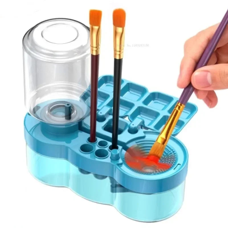 Paint Brush Washer Painting Writing Brush Cleaning Box Art Supplies Students Watercolor Chinese Painting Creation Palette Tools