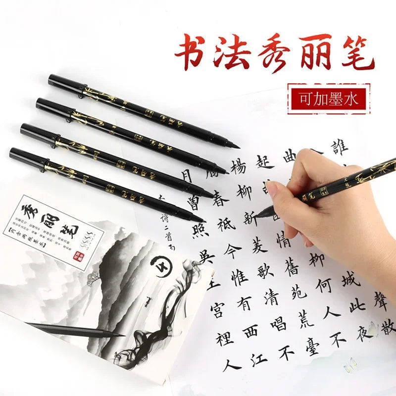 Black Lettering Pens Set