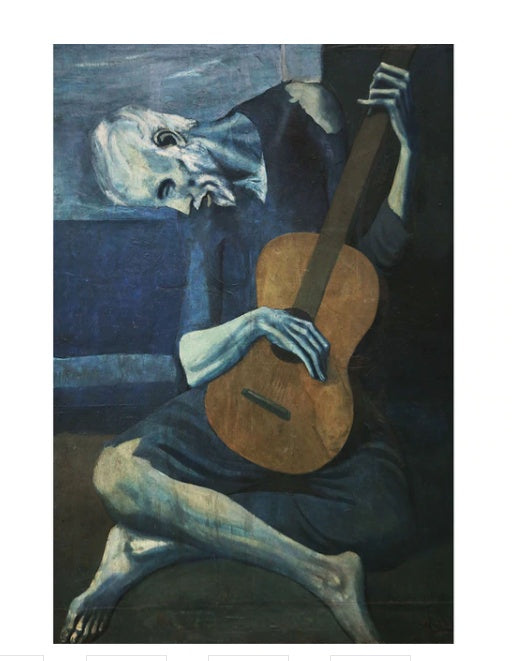 Abstract Oil Painting Man Playing Guitar