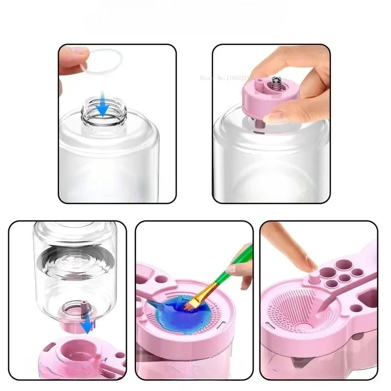 Paint Brush Washer Painting Writing Brush Cleaning Box Art Supplies Students Watercolor Chinese Painting Creation Palette Tools