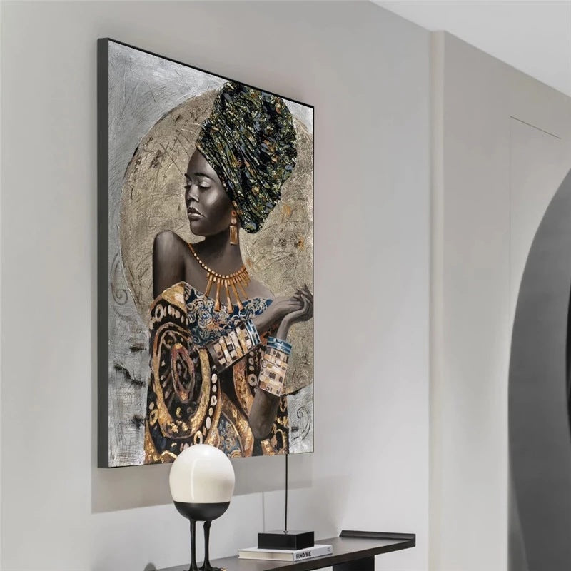 African Art Abstract Female Canvas Painting HD Print