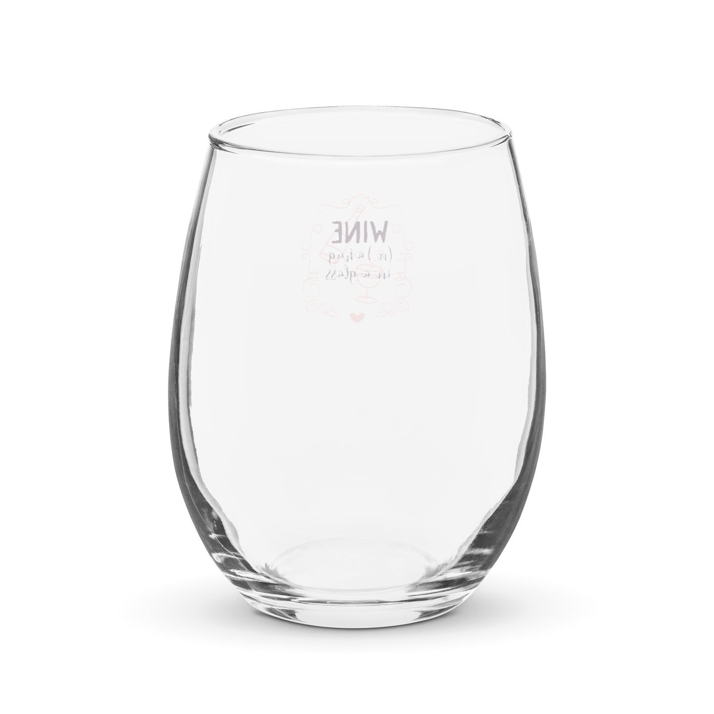 "Wine" Stemless wine glass